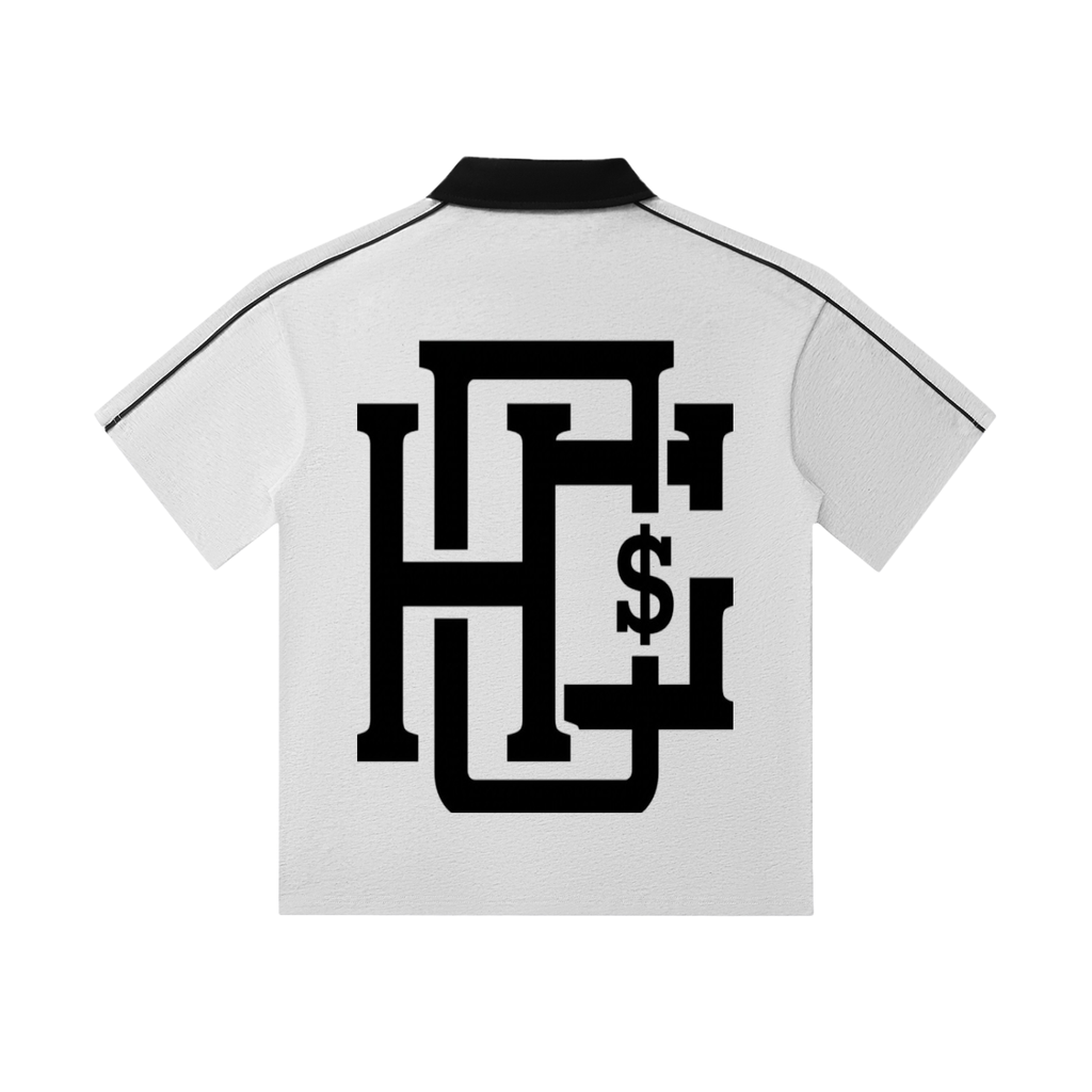 Contrast Collar Short-Sleeve Polo Shirt