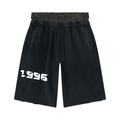 Unisex Vintage Wash Distressed Wide Leg Shorts