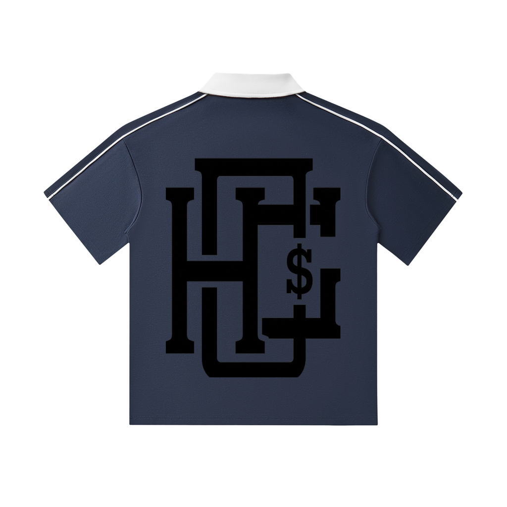 Contrast Collar Short-Sleeve Polo Shirt