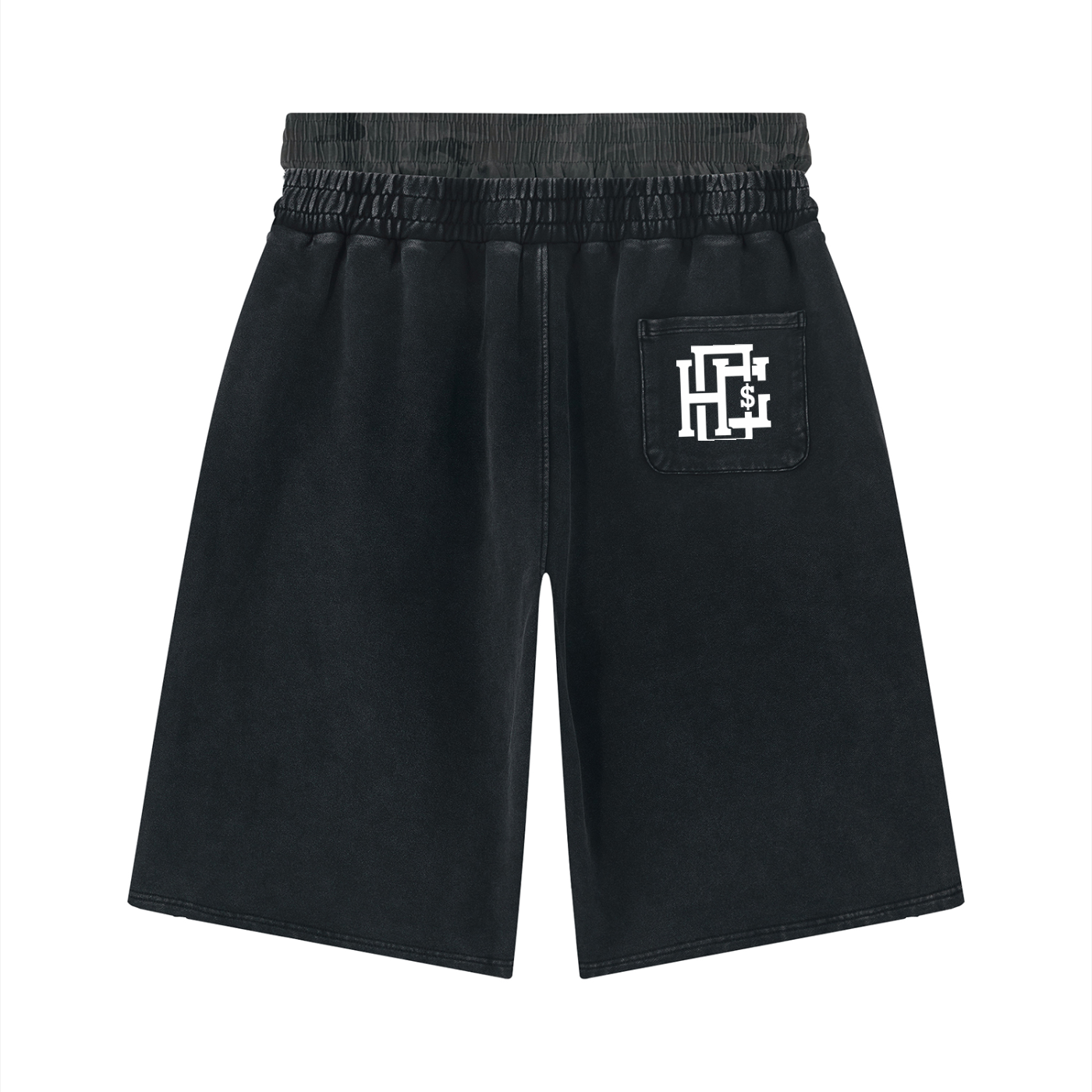 Unisex Vintage Wash Distressed Wide Leg Shorts