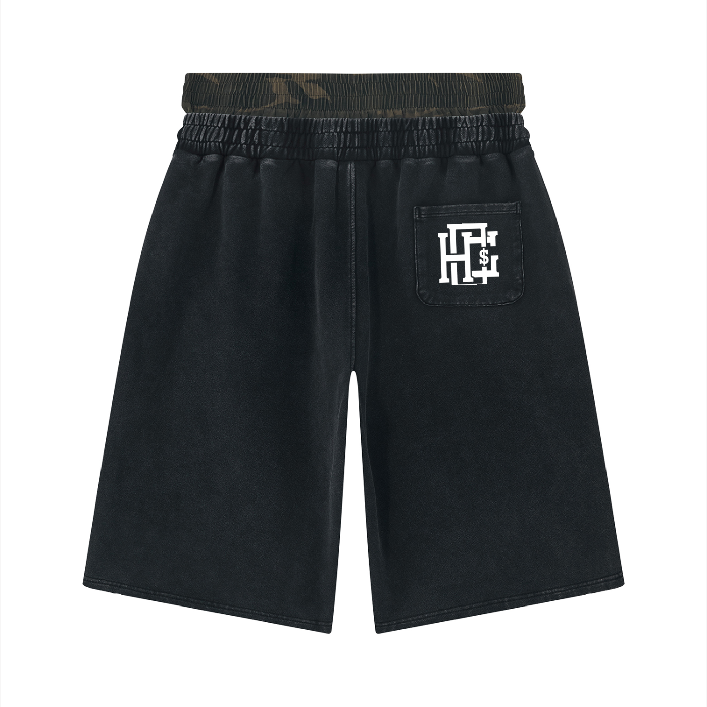 Unisex Vintage Wash Distressed Wide Leg Shorts