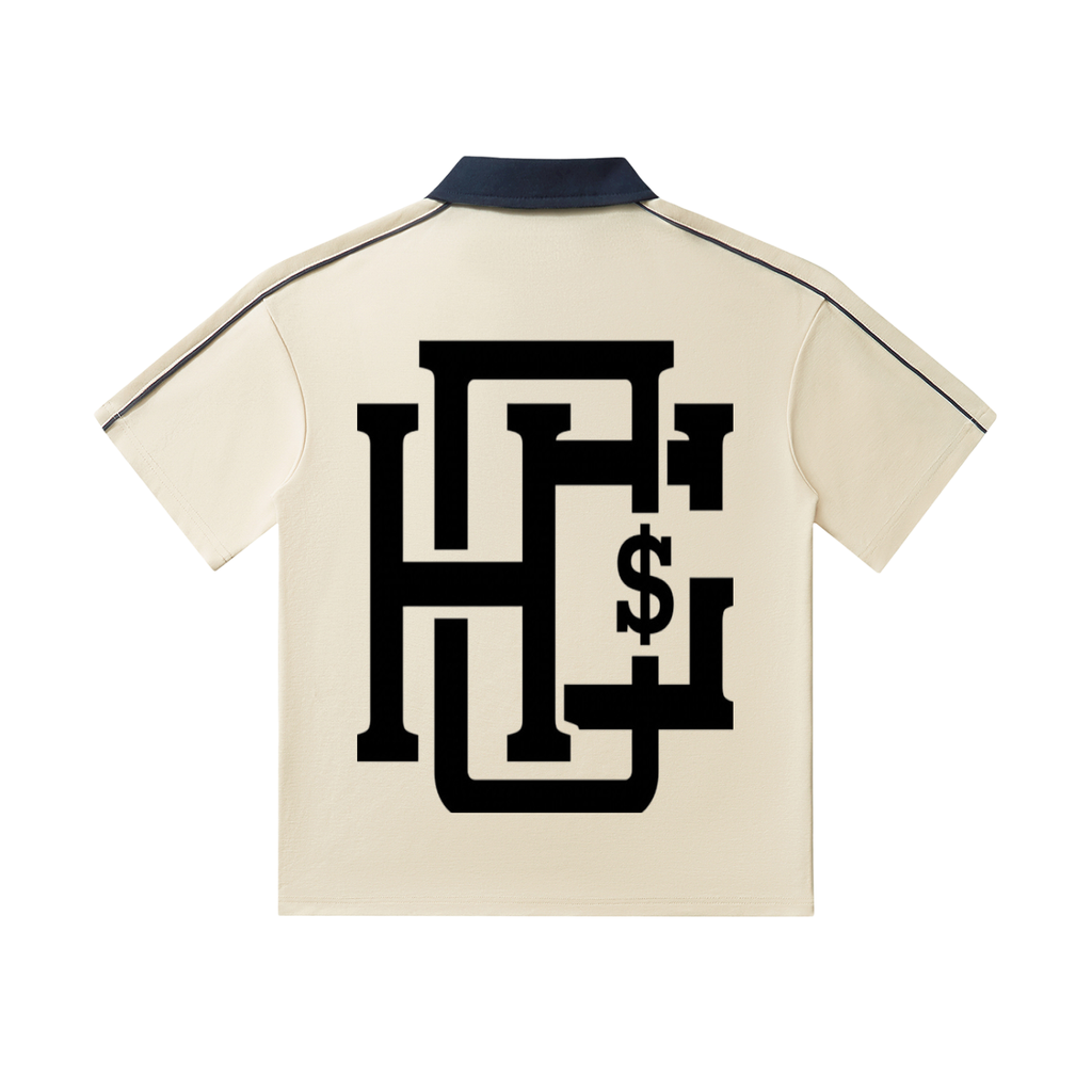 Contrast Collar Short-Sleeve Polo Shirt